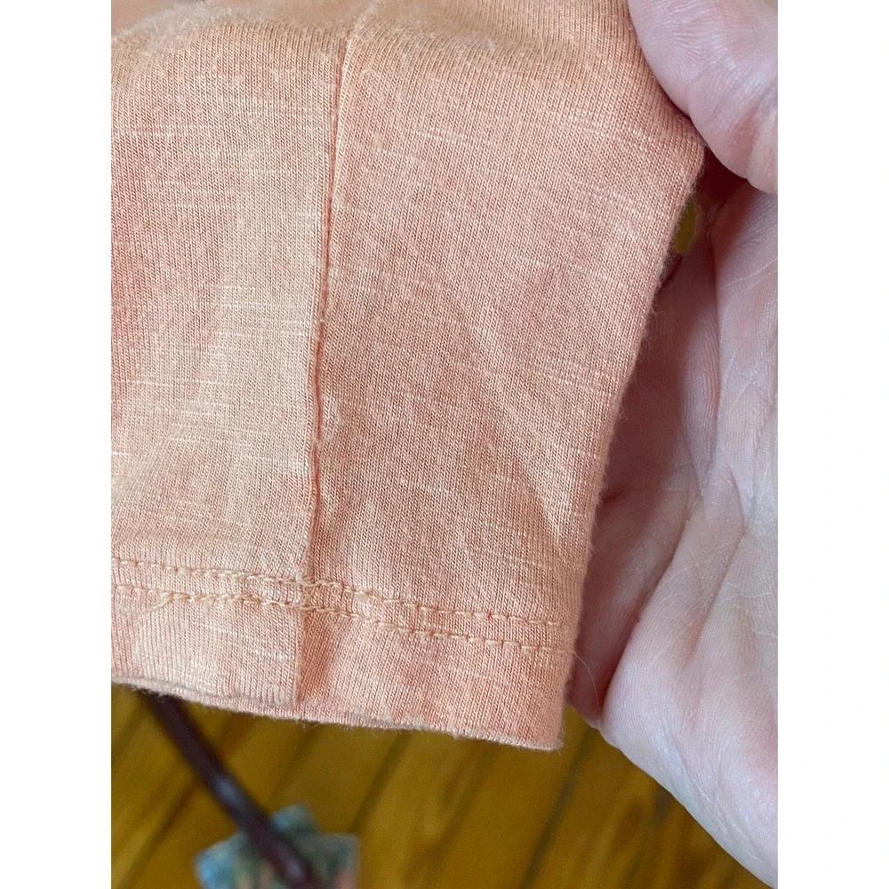 Jolt Peach Lace Mesh orange Long Sleeve Top Small Boho Button Back Cottagecore - Picture 4 of 8